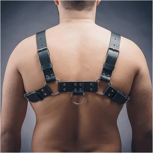 Miniatura 6 de IXOUP BDMS - Arnés de cuero genuino para hombre, ajustable, fetiche, arnés corporal sexy con hebillas y cinturones, disfraz de fiesta de Halloween