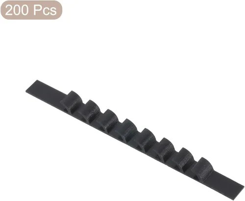 Miniatura 3 de uxcell 200 tiras adhesivas de silicona antideslizantes para colgar ropa para perchas de madera y plástico, color negro (2.76 x 0.25 pulgadas)