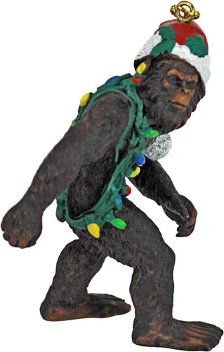 Miniatura 5 de Design Toscano yeti con sombrero de Papá Noel, divertido adorno navideño para árbol de Navidad, 5,1 cm de ancho, 2,5 cm de profundidad, 7,6 cm