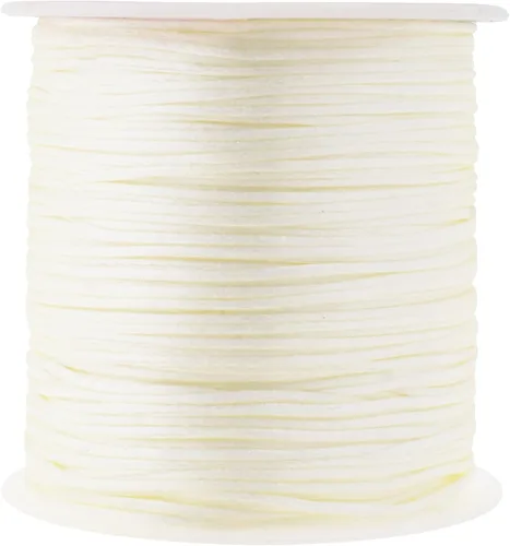 Miniatura 20 de Mandala Crafts Cordón de Satén de Nailon 2mm Cordón Rattail Champagne - 100 Yardas Cordón de Nailon Chino para Nudos Cordón de Seda Cola de Rata