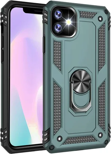 Miniatura 17 de 17 Pro - Funda de teléfono para hombre con anillo de soporte, armadura resistente de grado militar para iPhone 17 Pro, funda a prueba de golpes, Azul