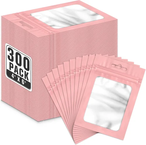Miniatura 24 de ANZNKU 300 bolsas holográficas de Mylar resellables, bolsas resellables de 4x6 pulgadas para pequeñas empresas, bolsa de kit para resaca a prueba