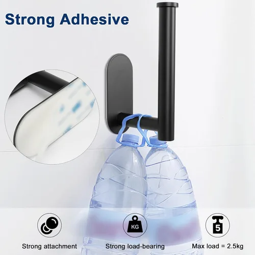 Miniatura 5 de NearMoon Portarrollos de papel higiénico autoadhesivo, acero inoxidable SUS304 resistente a la oxidación de alta calidad, soporte adhesivo