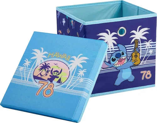 Miniatura 9 de Idea Nuova Bluey Cubo de almacenamiento de tela plegable, contenedor organizador de 10 pulgadas con tapa para dormitorio, sala de juegos y armario