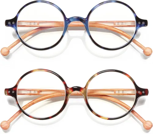 Miniatura 17 de Gafas de Lectura Redondas para Mujeres y Hombres con Bloqueo de Luz Azul, Lectores Circulares Unisex Ultraligeros, Gafas de Lectura sin Prescripción