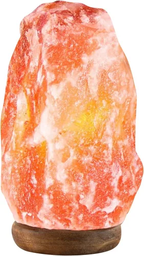 Miniatura 10 de UMAID Lámpara de sal del Himalaya rectangular, lámpara de roca rosa natural sobre base de madera moderna con bombilla nocturna y cable regulable