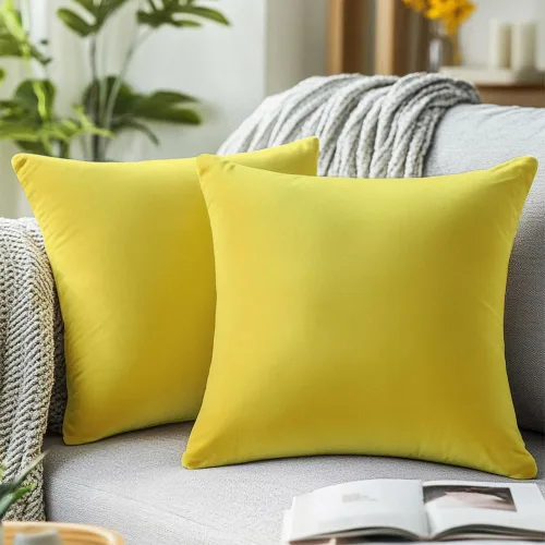 Miniatura 20 de QUORGVES Juego de 2 fundas de almohada de terciopelo verde de 20 x 20 pulgadas, fundas de almohada cuadradas decorativas suaves y sólidas, fundas
