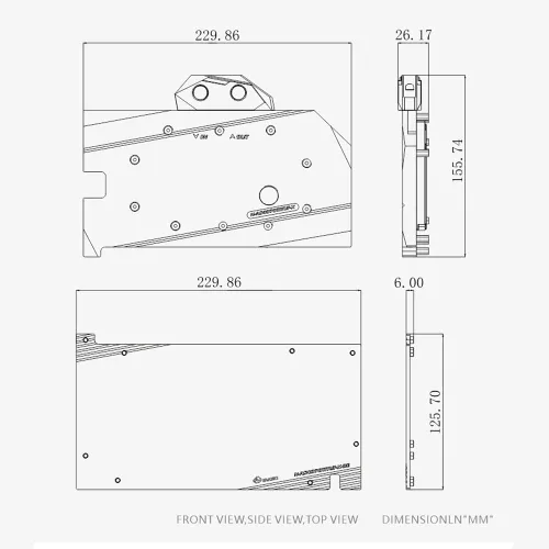 Bloque de enfriamiento de agua de GPU de cobre, tarjeta gráfica de bloque de agua, bloque de refrigeración por agua para Asus Tuf GeForce RTX 4070