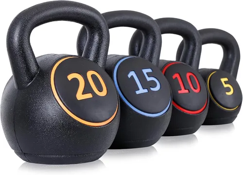 Miniatura 9 de Nouva Juego de pesas rusas con estante de almacenamiento, pesas rusas de entrenamiento de fuerza, pesas rusas de agarre ancho, juego de pesas