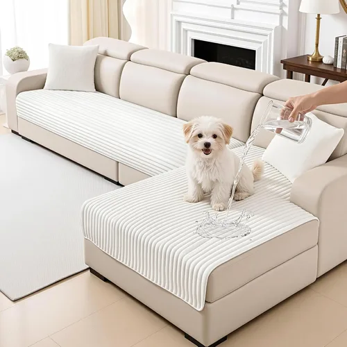 Miniatura 11 de MYSKY HOME Fundas de sofá para sofá seccional, funda de sofá en forma de L, fundas de sofá 100% impermeables para perros, funda de sofá modular