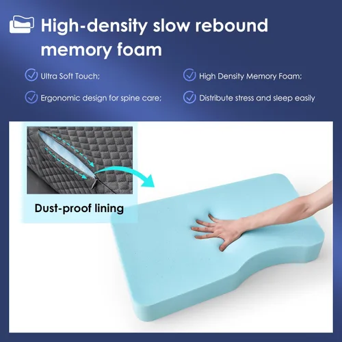 Miniatura 7 de Almohada de piernas para dormir de lado, almohada de rodilla de espuma viscoelástica para dormir de lado, almohada de elevación de piernas para Gris