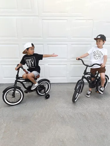 Miniatura 7 de JOYSTAR Bicicleta de crucero para niños de 12, 14 y 16 pulgadas, para niños de 2 a 7 años, bicicleta para niños con ruedas de entrenamiento, freno