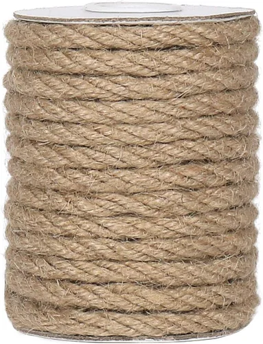 Miniatura 10 de Tenn Well Cuerda de yute de 1/2 pulgada, cuerda de hilo de 33 pies de grosor de 0.551 in para manualidades, jardinería, decoración del hogar