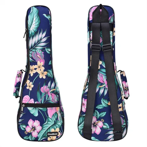 Miniatura 14 de CLOUDMUSIC - Funda para ukelele con mochila acolchada para concierto de 23 pulgadas (concierto, negro)