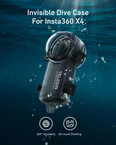 Miniatura 2 de TELESIN Insta 360 X4 - Funda de buceo invisible, 164.0 ft/164 pies, impermeable, carcasa protectora para buceo subacuático, carcasa para Insta 360
