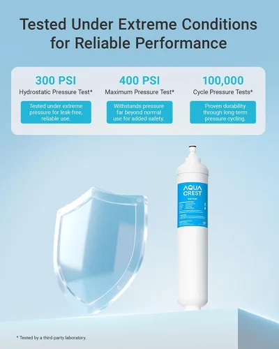 Miniatura 7 de AQUA CREST Filtro de agua en línea GXRTQR, certificado NSF, repuesto para GE® GXRTQR, GXRTQ, reduce el cloro, fluoruro, cal y más