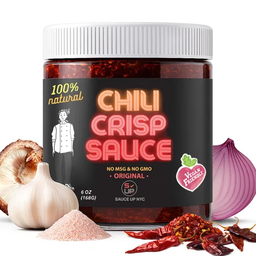 Miniatura 11 de SAUCE UP Original Chili Crisp Sauce – Paquete de 2 (6 onzas cada uno) Aceite de chile Umami audaz, sabroso y crujiente Más de 13 superalimentos
