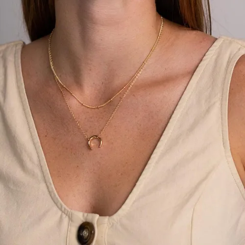 Miniatura 4 de Ava Riley Delicado collar de oro para mujer, gargantilla en capas para mujer, collar largo de plata de oro de 14 quilates