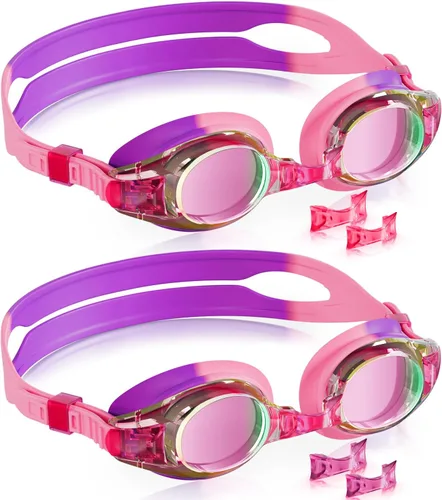 Miniatura 15 de Aegend - Paquete de 2 gafas para niños, gafas de natación para niños de 4 a 16 años, niños y niñas jóvenes, gafas de piscina antivaho, impermeables