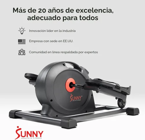Miniatura 8 de Sunny Health & Fitness Under Desk Pedal Elliptical Machine, Adjustable Resistance Leg Exerciser Office Home Workout While Sitting for Seniors Negro