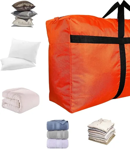 Miniatura 6 de Bolsa de lona de almacenamiento extra grande para viajes, bolsa de lona de viaje gigante de gran tamaño negra