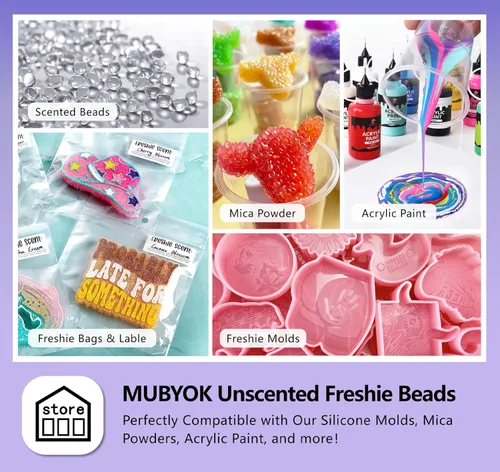 Miniatura 2 de MUBYOK Cuentas de aroma sin perfume de alta calidad de 18 libras para bricolaje de autos Freshies Eva Beads suministros a granel