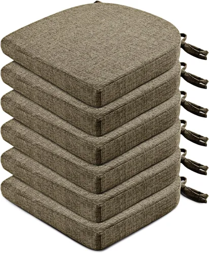 Miniatura 23 de Wellsin Cojines para sillas de comedor, 4 unidades, cojines para sillas de cocina con lazos y base antideslizante, almohadillas para sillas de Azul