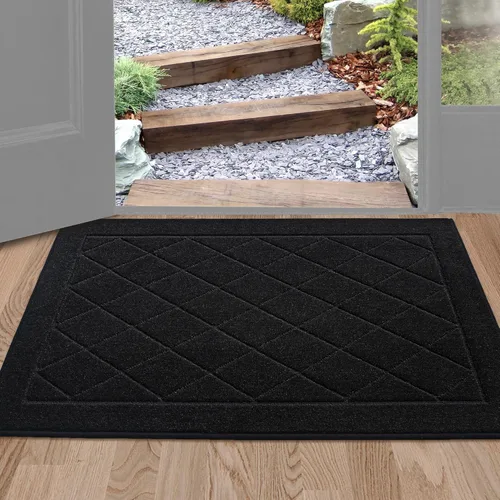 Miniatura 14 de BEQHAUSE Tapete para puerta de 20 x 32 pulgadas, tapete antideslizante para puerta, lavable, tapete para puerta de perro, resistente a las manchas
