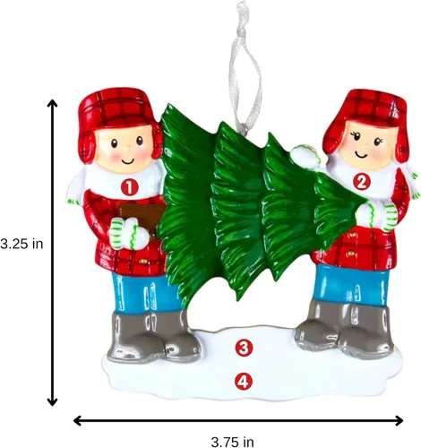 Miniatura 4 de 2025 Adorno de Navidad personalizado para parejas – Regalo personalizado para parejas, recién casados, parejas casadas y comprometidas – Adorno