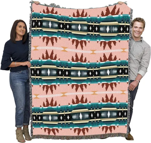 Pure Country Weavers Cimarron - Manta de ágata – Inspirada en los nativos americanos del suroeste – Tapiz de regalo tejido de algodón – Fabricado en
