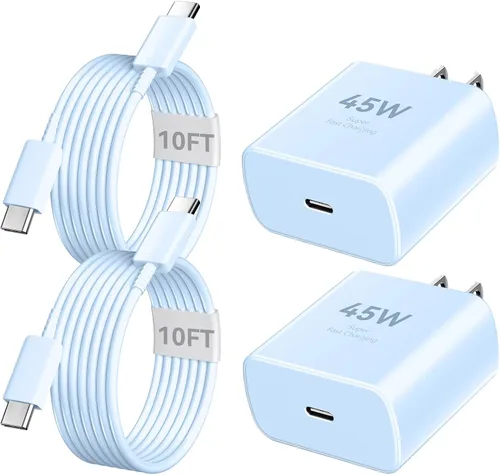 Miniatura 12 de Cargador USB C súper rápido de 45 W para iPhone 17 16 Pro Max, cargador de iPhone de 10 pies de largo, cable de carga rápida para iPhone 17 16 Pro