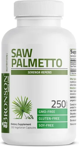 Miniatura 4 de Bronson Saw Palmetto Extra Strength apoya la función saludable de la próstata y el apoyo a la salud urinaria, sin OMG, 250 cápsulas vegetarianas