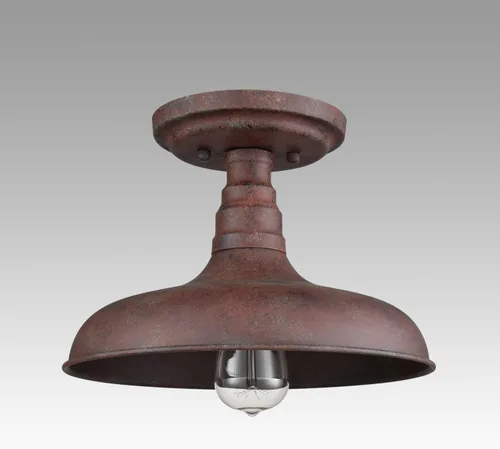 Miniatura 6 de Iluminación Vintage Retro Rústico de Metal Estilo Granja Luz de Techo de Montaje Semiempotrado Acabado en Óxido