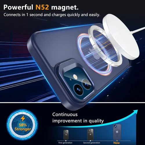 Miniatura 2 de Fin2feel Funda Magnética para iPhone 12/iPhone 12 Pro con Protector de Pantalla, Compatible con MagSafe, Funda de Teléfono con Soporte Stash