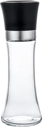Restaurantware Vetri - Pimentero de 6.3 onzas, 1 salero – cubierta de tapa incluida, acabado transparente, coctelero de especias de vidrio,