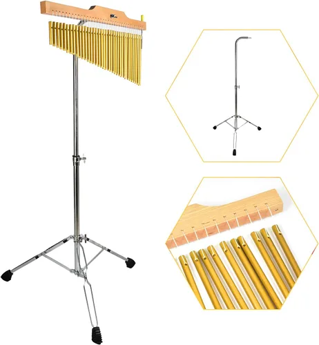 Miniatura 2 de ENNBOM Campanillas de barra con soporte ajustable para 25 notas 36 notas, campanillas de viento de una hilera, instrumento de percusión musical