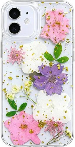 Miniatura 27 de Abbery - Funda diseñada para iPhone 12/12 Pro con purpurina, transparente y linda con diseño de mariposa, correa para la muñeca, brillante