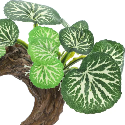 Miniatura 4 de Ipetboom Plantas de acuario, decoraciones de pecera, rama de esquina de reptil, rama de árbol trepador de resina con hojas, decoración de tanque