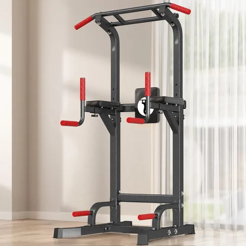 SogesPower Power Tower - Barra de dominadas multifunción para gimnasio en casa, altura ajustable, barra de inmersión, equipo de entrenamiento de