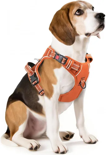 Miniatura 27 de Timos Arnés para perro de tamaño pequeño, arnés sin tirones para mascotas con cuello a presión bloqueable, chaleco reflectante para perro, sin