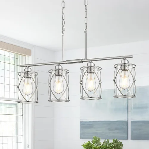 Miniatura 18 de CH9176BK-3PK - Luces colgantes de cristal para isla de cocina, paquete de 3, iluminación colgante de cocina negra sobre la isla con varilla, moderna