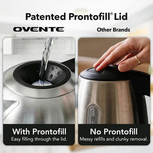 Miniatura 3 de OVENTE Hervidor eléctrico, hervidor de té de vidrio de 1.8 L y hervidor eléctrico inalámbrico de acero inoxidable sin BPA, olla eléctrica de hervir