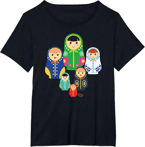 Miniatura 27 de Matryoshka Russian Nesting Dolls, Rusia - Camiseta de regalo, Azul / Patchwork, S
