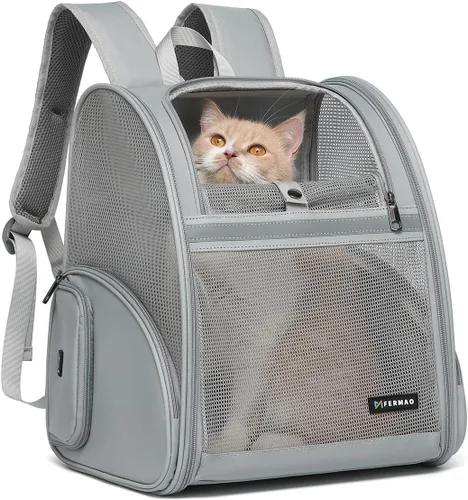 Mochila Transportadora para Gatos para Perros Pequeños y Gatos Medianos, Cachorro, Gatito, Conejo, Mochila Transportadora de Mascotas Plegable con