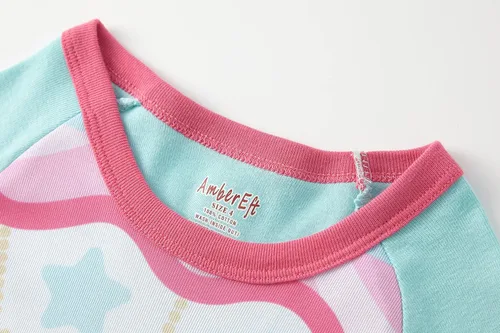 Miniatura 2 de AmberEft Pajamas for Girls 4-Piece PJs Cotton Pyjama Sets Sleepwear 2-12 Years