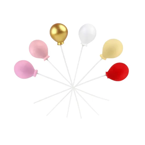 Miniatura 6 de Ercadio Paquete de 12 adornos de globos de resina redonda 3D para cupcakes para baby shower, niñas, niños, cumpleaños, boda, fiesta, suministros