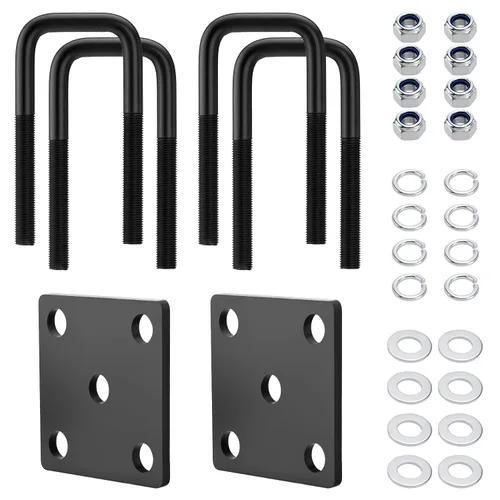 Miniatura 12 de Kit de pernos en U Racewill para eje de remolque de barco con muelles de hojas, pernos en U de 2 pulgadas de ancho, para eje 2x2 - 4 3/4" de largo
