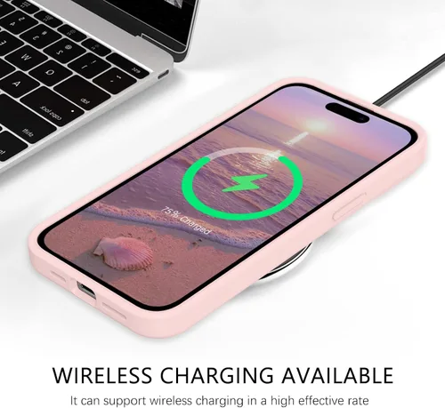 Miniatura 119 de GUAGUA Funda compatible con iPhone 17 Pro Max de 6.9 pulgadas, silicona líquida, goma de gel suave, delgada, forro de microfibra delgada