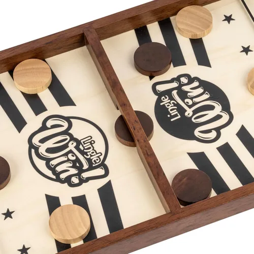 Juego de disco de cabestrillo – Juego de mesa de madera maciza de 16.5 pulgadas, lujoso juego de disco de eslinga para noches familiares o fiestas