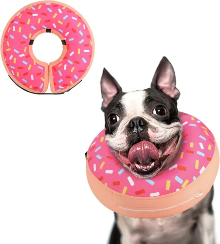 Supet Cono Inflable para Perro para Perros Grandes, Medianos y Pequeños, Collar de Cono Suave para Perros y Gatos, Collar EC para Cuello de Perro